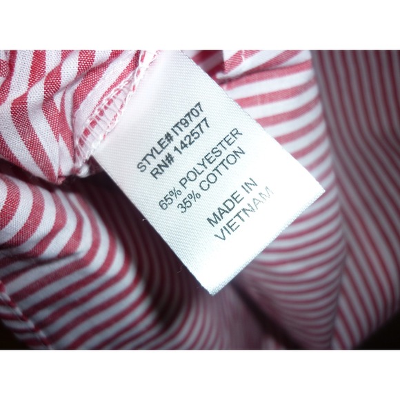 Blashe Striped Off Shoulder Bell Sleeve Square Neck Button Up Blouse M - Picture 8 of 9